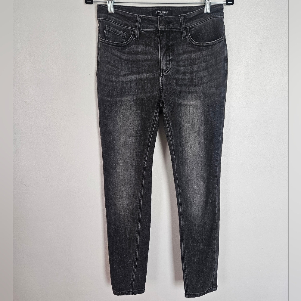 Judy Blue Skinny Fit Jeans Faded Black Denim Womens Size 7/28‎